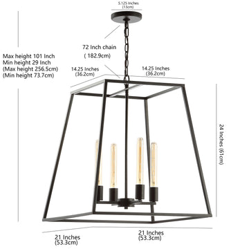 Hutson 21" Iron Modern Angled LED Chandelier - JONATHAN Y